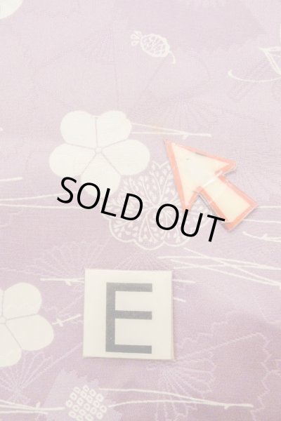 画像18: O1002D 女性用 小紋   化繊 藤色,  菊 【中古】【USED】【リサイクル】 ★★☆☆☆【O1002D】 (18)