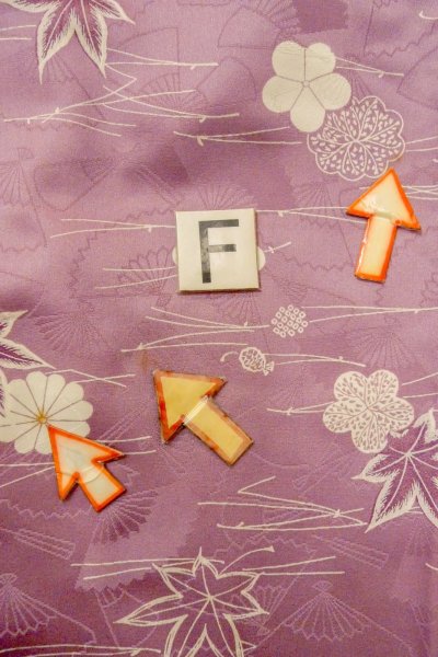 画像19: O1002D 女性用 小紋   化繊 藤色,  菊 【中古】【USED】【リサイクル】 ★★☆☆☆【O1002D】 (19)