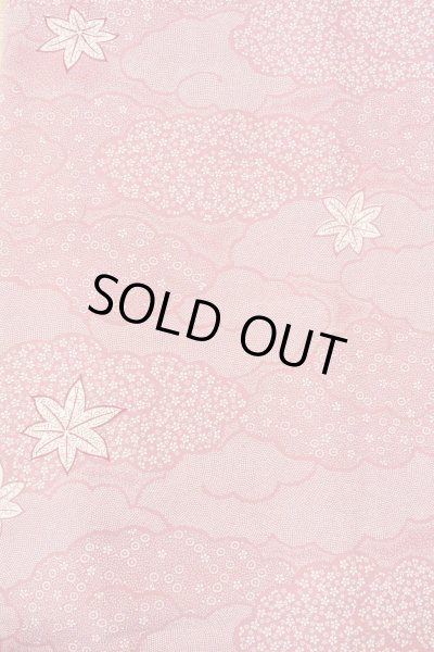 画像4: O1002E 女性用 小紋   シルク（正絹） 深い桃色,  花 【中古】【USED】【リサイクル】 ★★☆☆☆【O1002E】 (4)