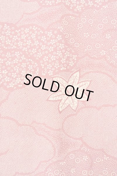 画像5: O1002E 女性用 小紋   シルク（正絹） 深い桃色,  花 【中古】【USED】【リサイクル】 ★★☆☆☆【O1002E】 (5)