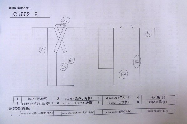 画像13: O1002E 女性用 小紋   シルク（正絹） 深い桃色,  花 【中古】【USED】【リサイクル】 ★★☆☆☆【O1002E】 (13)