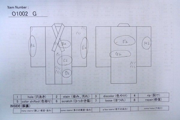 画像13: O1002G 女性用 色無地   シルク（正絹） 淡い薄い紫色,  抽象的模様 【中古】【USED】【リサイクル】 ★★☆☆☆【O1002G】 (13)