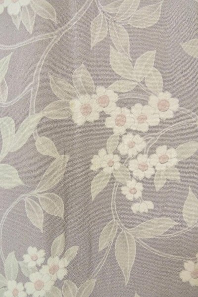 画像6: O1002H 女性用 小紋   シルク（正絹） 淡い灰色がかった藤色,  花 【中古】【USED】【リサイクル】 ★★☆☆☆【O1002H】 (6)