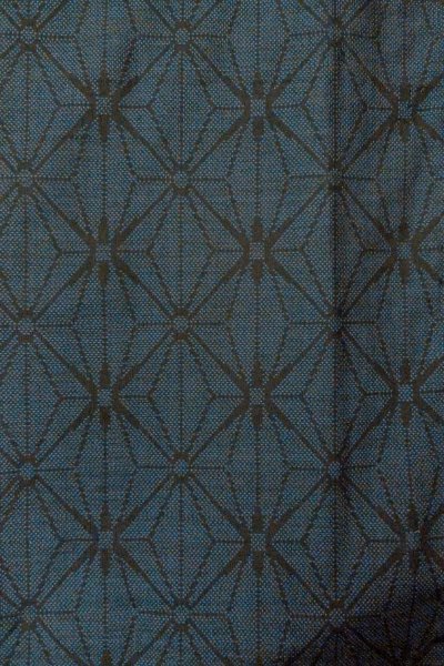 画像5: O1002I 女性用 紬   シルク（正絹） 藍,  麻の葉 【中古】【USED】【リサイクル】 ★★★☆☆【O1002I】 (5)