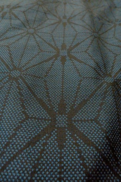 画像10: O1002I 女性用 紬   シルク（正絹） 藍,  麻の葉 【中古】【USED】【リサイクル】 ★★★☆☆【O1002I】 (10)