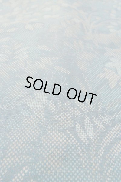 画像9: O1002J 女性用 紬   シルク（正絹） 深い灰色がかった水色,  花 【中古】【USED】【リサイクル】 ★☆☆☆☆【O1002J】 (9)