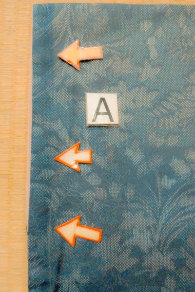 画像14: O1002J 女性用 紬   シルク（正絹） 深い灰色がかった水色,  花 【中古】【USED】【リサイクル】 ★☆☆☆☆【O1002J】 (14)