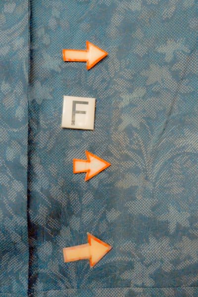 画像19: O1002J 女性用 紬   シルク（正絹） 深い灰色がかった水色,  花 【中古】【USED】【リサイクル】 ★☆☆☆☆【O1002J】 (19)