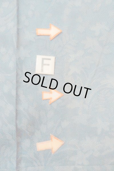 画像19: O1002J 女性用 紬   シルク（正絹） 深い灰色がかった水色,  花 【中古】【USED】【リサイクル】 ★☆☆☆☆【O1002J】 (19)