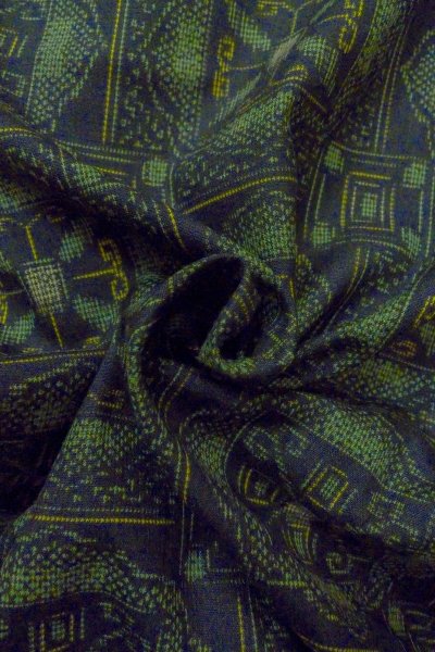 画像11: O1002K 女性用 紬   シルク（正絹） 黒,  更紗 【中古】【USED】【リサイクル】 ★★★★☆【O1002K】 (11)