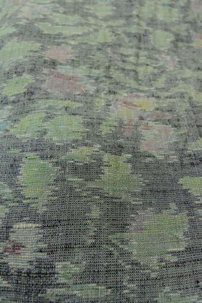 画像9: O1002N 女性用 紬   シルク（正絹） 淡い灰色,  葉 【中古】【USED】【リサイクル】 ★★☆☆☆【O1002N】 (9)