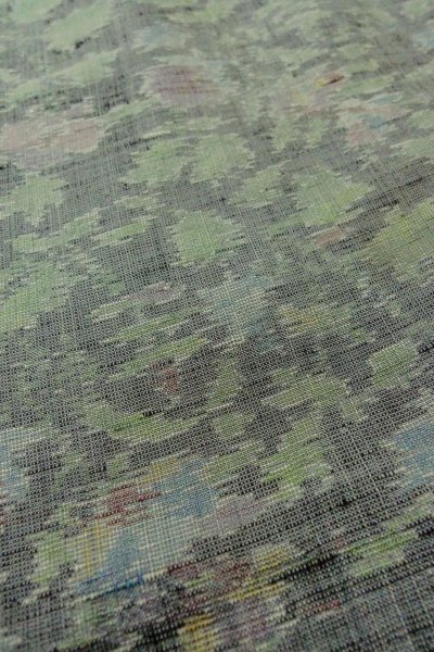 画像10: O1002N 女性用 紬   シルク（正絹） 淡い灰色,  葉 【中古】【USED】【リサイクル】 ★★☆☆☆【O1002N】 (10)