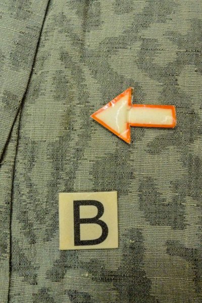 画像15: O1002O 女性用 紬   麻 灰色がかった緑色,  更紗 【中古】【USED】【リサイクル】 ★☆☆☆☆【O1002O】 (15)