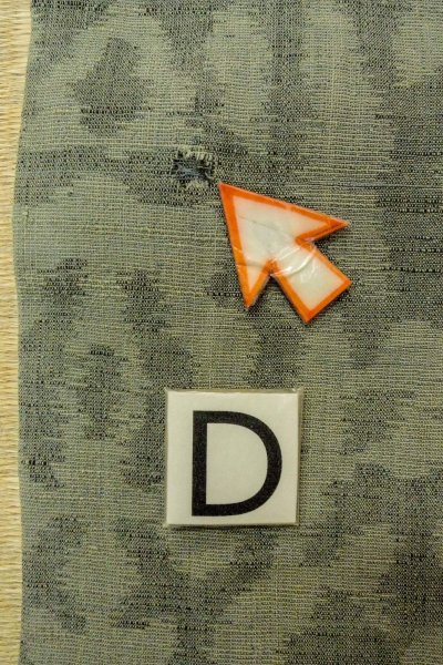 画像17: O1002O 女性用 紬   麻 灰色がかった緑色,  更紗 【中古】【USED】【リサイクル】 ★☆☆☆☆【O1002O】 (17)