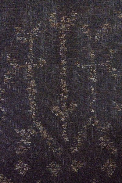 画像6: O1002P 女性用 織   シルク（正絹） 黒,  唐花 【中古】【USED】【リサイクル】 ★★★☆☆【O1002P】 (6)