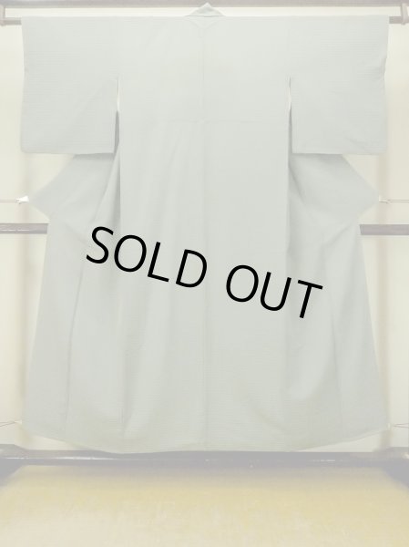 画像1: O1002S 女性用 色無地   シルク（正絹） 薄い灰色がかった緑色,  【中古】【USED】【リサイクル】 ★★☆☆☆【O1002S】 (1)