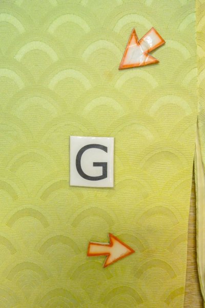 画像20: O1002T 女性用 色無地   シルク（正絹） 光沢のある薄い黄緑色,  【中古】【USED】【リサイクル】 ★★☆☆☆【O1002T】 (20)