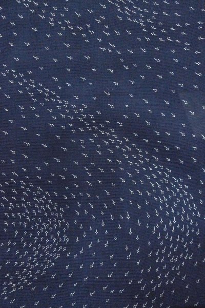 画像4: O1002U 女性用 単衣   シルク（正絹） 深い藍,  抽象的模様 【中古】【USED】【リサイクル】 ★★☆☆☆【O1002U】 (4)