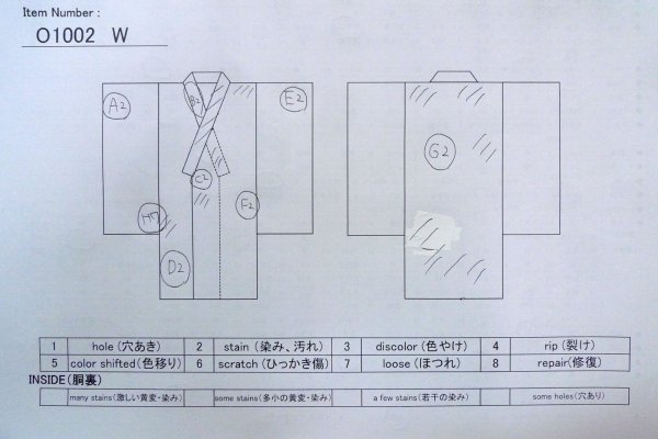 画像13: O1002W 女性用 付下げ   シルク（正絹） 薄い灰色がかった水色,  葉 【中古】【USED】【リサイクル】 ★☆☆☆☆【O1002W】 (13)