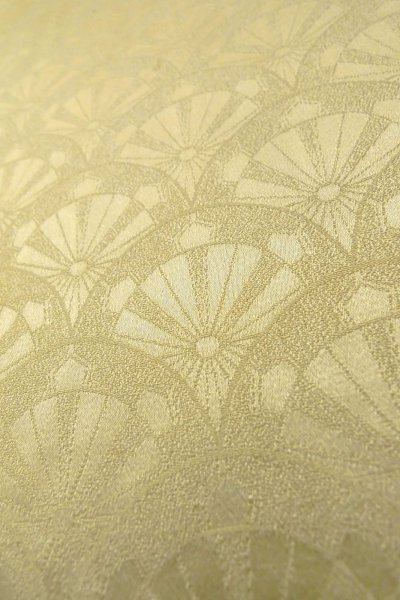 画像10: O1002X 女性用 付下げ   シルク（正絹） 光沢のある薄い黄色,  車輪 【中古】【USED】【リサイクル】 ★★★☆☆【O1002X】 (10)