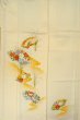 画像4: O1002Z 女性用 訪問着   シルク（正絹） 淡いアイボリー,  花 【中古】【USED】【リサイクル】 ★★☆☆☆【O1002Z】 (4)