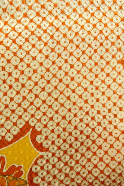 画像9: O1003A 女性用 訪問着   シルク（正絹） 光沢のあるアイボリー,  花 【中古】【USED】【リサイクル】 ★★☆☆☆【O1003A】 (9)