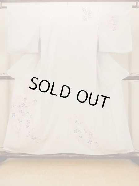 画像1: O1003B 女性用 訪問着   シルク（正絹） 淡い桃色,  桜 【中古】【USED】【リサイクル】 ★★☆☆☆【O1003B】 (1)