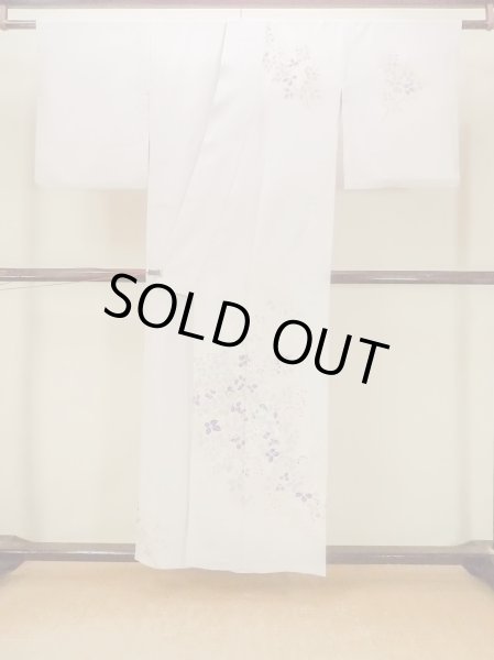 画像2: O1003B 女性用 訪問着   シルク（正絹） 淡い桃色,  桜 【中古】【USED】【リサイクル】 ★★☆☆☆【O1003B】 (2)