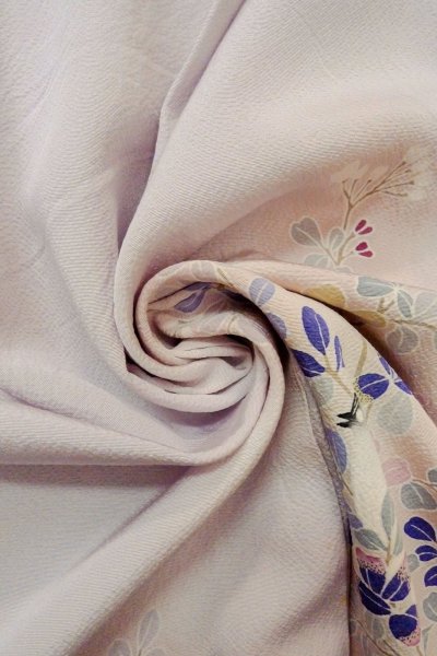 画像14: O1003B 女性用 訪問着   シルク（正絹） 淡い桃色,  桜 【中古】【USED】【リサイクル】 ★★☆☆☆【O1003B】 (14)