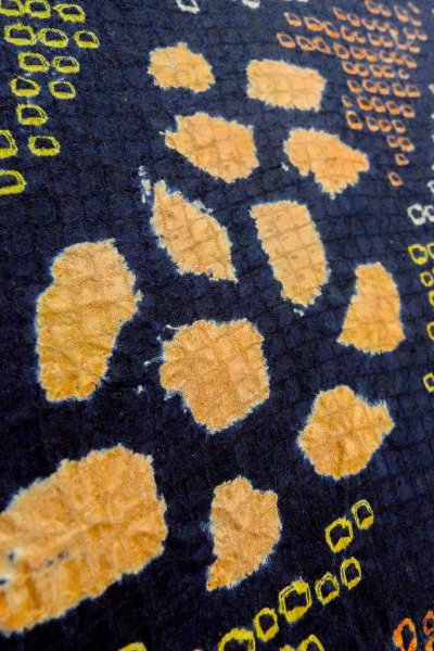 画像11: O1003C 女性用 訪問着   シルク（正絹） 深い藍,  花 【中古】【USED】【リサイクル】 ★★☆☆☆【O1003C】 (11)