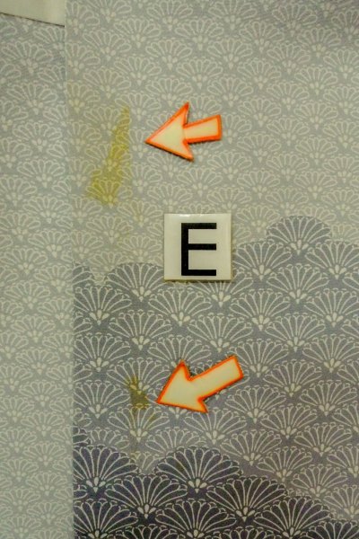 画像19: O1003D 女性用 訪問着   シルク（正絹） 淡い灰色がかった水色,  菊 【中古】【USED】【リサイクル】 ★★☆☆☆【O1003D】 (19)