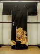 画像2: O1003G 女性用 留袖   シルク（正絹） 黒,  菊 【中古】【USED】【リサイクル】 ★★★☆☆【O1003G】 (2)
