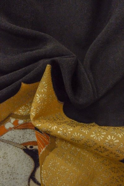 画像14: O1003G 女性用 留袖   シルク（正絹） 黒,  菊 【中古】【USED】【リサイクル】 ★★★☆☆【O1003G】 (14)