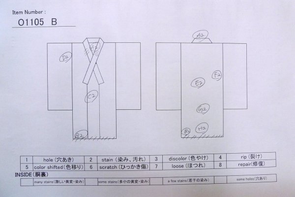 画像27: O1105B 女性用 振袖   シルク（正絹） 淡い橙色,  ぼたん 【中古】【USED】【リサイクル】 ★★☆☆☆【O1105B】 (27)