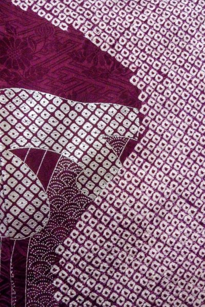 画像12: O1126A 女性用 振袖   シルク（正絹） 白,  ぼたん 【中古】【USED】【リサイクル】 ★★★☆☆【O1126A】 (12)