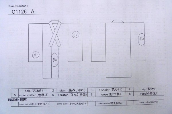 画像24: O1126A 女性用 振袖   シルク（正絹） 白,  ぼたん 【中古】【USED】【リサイクル】 ★★★☆☆【O1126A】 (24)