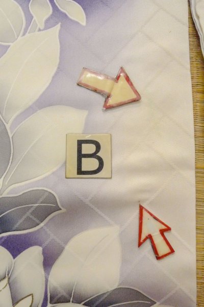 画像23: O1126B 女性用 振袖   シルク（正絹） 白,  バラ 【中古】【USED】【リサイクル】 ★★★☆☆【O1126B】 (23)