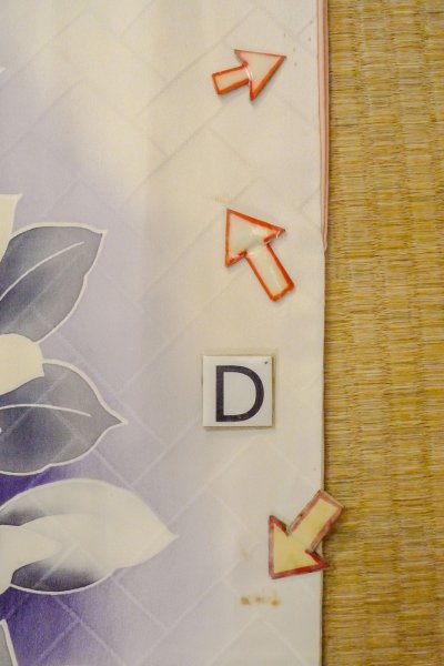 画像25: O1126B 女性用 振袖   シルク（正絹） 白,  バラ 【中古】【USED】【リサイクル】 ★★★☆☆【O1126B】 (25)