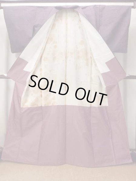 画像2: O1126E 女性用 紬   シルク（正絹） 深い紫色,  【中古】【USED】【リサイクル】 ★★★★☆【O1126E】 (2)