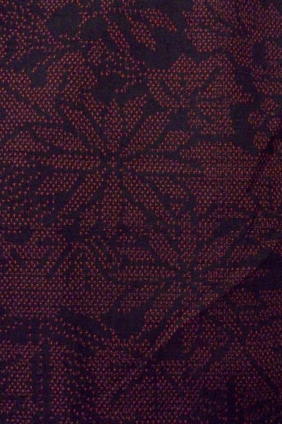 画像5: O1126F 女性用 紬   シルク（正絹） 黒,  菊 【中古】【USED】【リサイクル】 ★★☆☆☆【O1126F】 (5)