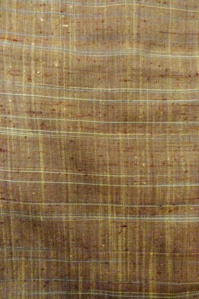 画像5: O1126I 女性用 紬   シルク（正絹） 淡い緑み茶色,  チェック柄 【中古】【USED】【リサイクル】 ★★★★☆【O1126I】 (5)