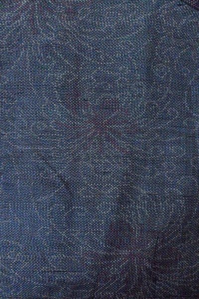 画像3: O1126K 女性用 紬   シルク（正絹） 淡い紺,  菊 【中古】【USED】【リサイクル】 ★★★☆☆【O1126K】 (3)
