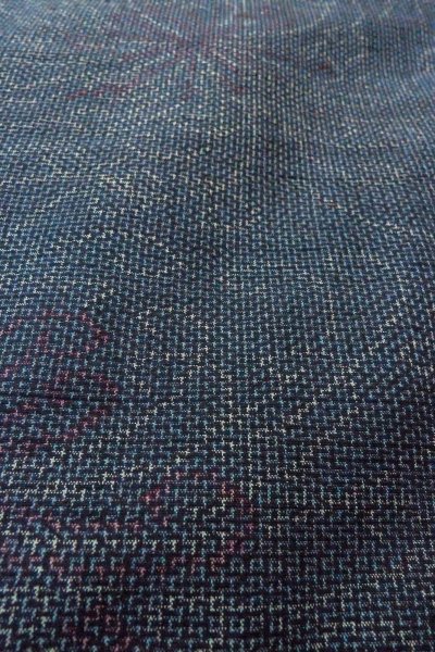 画像9: O1126K 女性用 紬   シルク（正絹） 淡い紺,  菊 【中古】【USED】【リサイクル】 ★★★☆☆【O1126K】 (9)