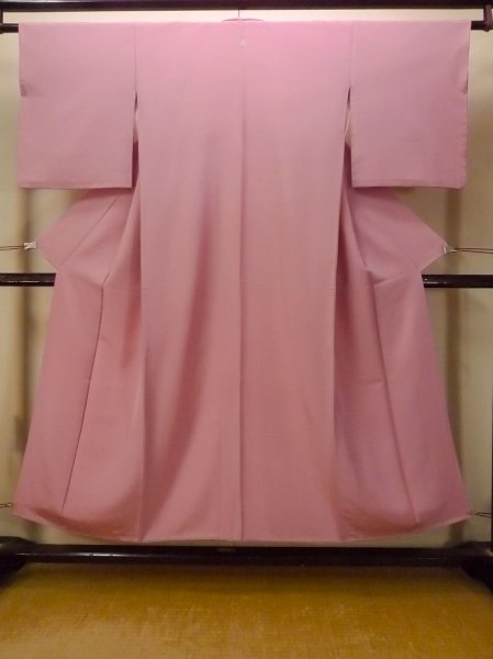 画像1: O1126L 女性用 色無地   シルク（正絹） 桃色,  【中古】【USED】【リサイクル】 ★★★☆☆【O1126L】 (1)