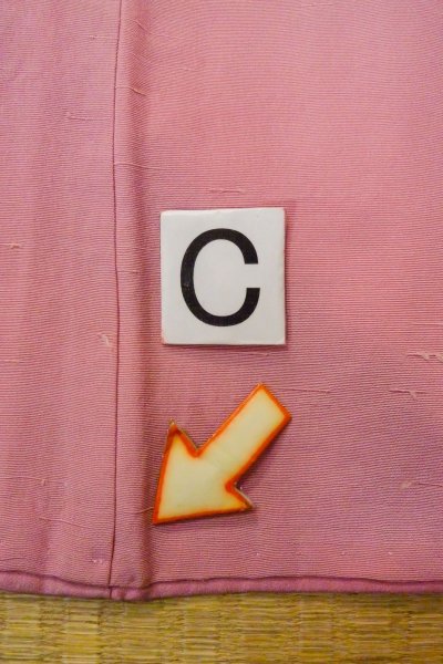 画像17: O1126L 女性用 色無地   シルク（正絹） 桃色,  【中古】【USED】【リサイクル】 ★★★☆☆【O1126L】 (17)