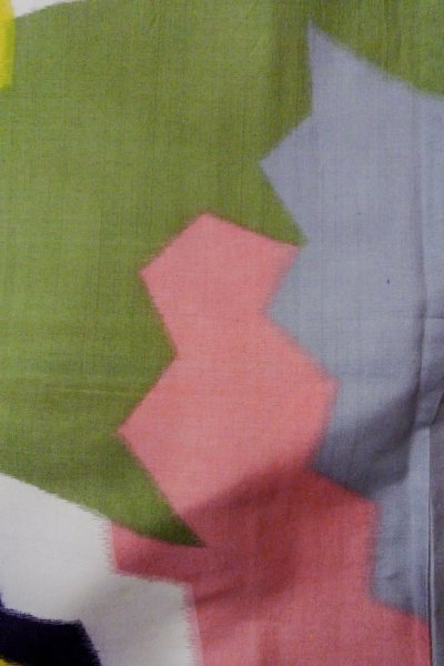 画像6: O1126M 女性用 織   シルク（正絹） マルチカラー,  抽象的模様 【中古】【USED】【リサイクル】 ★★☆☆☆【O1126M】 (6)