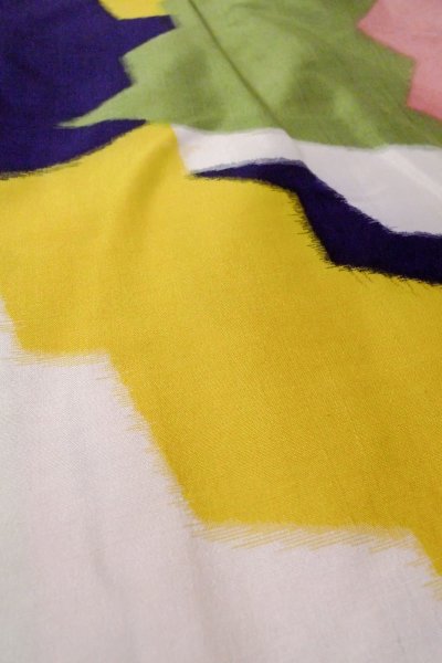 画像10: O1126M 女性用 織   シルク（正絹） マルチカラー,  抽象的模様 【中古】【USED】【リサイクル】 ★★☆☆☆【O1126M】 (10)