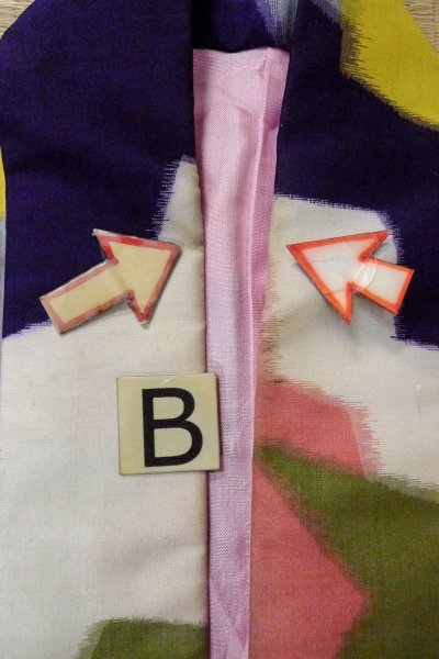 画像15: O1126M 女性用 織   シルク（正絹） マルチカラー,  抽象的模様 【中古】【USED】【リサイクル】 ★★☆☆☆【O1126M】 (15)