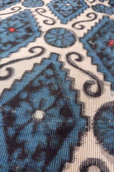 画像8: O1126N 女性用 織   シルク（正絹） 深い緑色,  花 【中古】【USED】【リサイクル】 ★★★☆☆【O1126N】 (8)