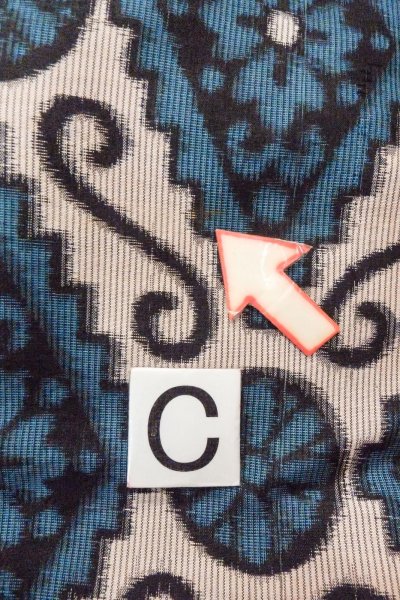 画像16: O1126N 女性用 織   シルク（正絹） 深い緑色,  花 【中古】【USED】【リサイクル】 ★★★☆☆【O1126N】 (16)